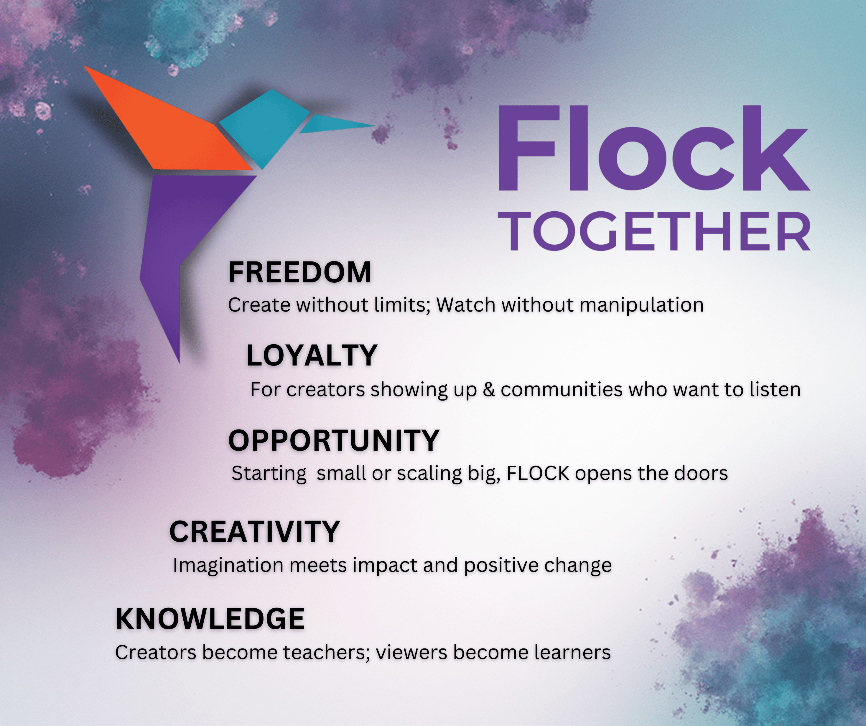 Flock values infographic
